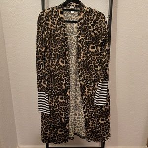 Long duster sweater with pockets size medium